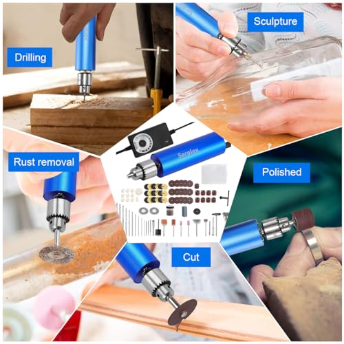 Image of Serplex Mini Electric Drill for Resin Craft, Stepless Adjustable Electric Drill Kit with Controller, Mini Electric Drill for Carving, Drilling, Sanding, Polishing, Jewelry Making