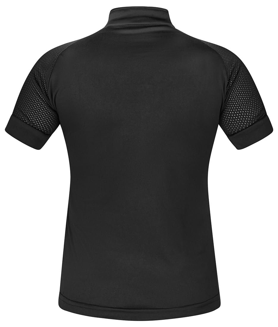 Equinate Damen Funktionsshirt Lunari - leichtes Kurzarmshirt mit Stehkragen und Mesh-Ärmeln - atmungsaktiv elastisch und schnell trocknend für Reitsport und Training