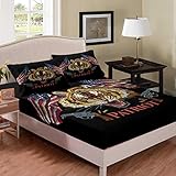 Brüllender Tiger - Sábana bajera ajustable de 140 x 200 cm, diseño de rayas de tigre con banderas de tigre, ultrasuaves, 2 unidades