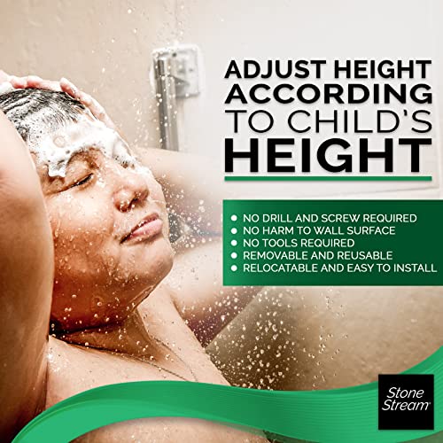 Original StoneStream Suction Showerhead Holder, Adjustable, Relocatable, and Removable Handheld Showerhead Holder, Chrome - Image 4