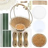 AOUXSEEM Basket Weaving Kit for Beginners,DIY Woven Picnic Hamper with Handle,Fruit Flower Basket Making Supplies 4mm Jute Twine and Stem Wires,Easy to Follow