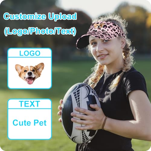 Image of Custom Visor Hat for Men Women Personalized Design Your Own Text Logo Adjustable Sport Baseball Cap