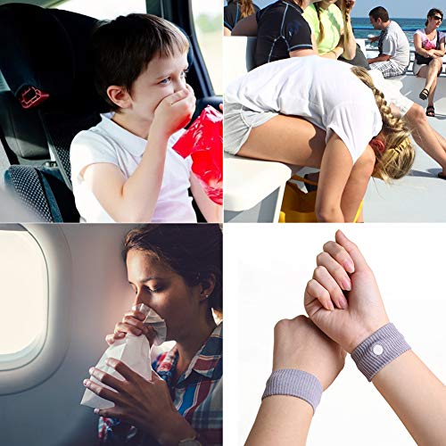 Travel Wristbands,Travel Motion Sickness Relief Wrist Band,Natural Nausea Relief (Grey+Black)