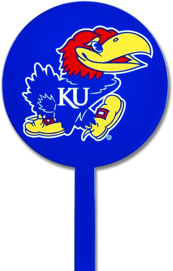 NCAA Kansas Jayhawks Garden Decor - Decorative Metal Yard Stake, Indoor/Outdoor, Blue