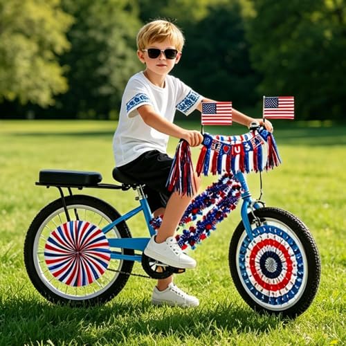 Kit de décoration de vélo tricolore bleu blanc rouge pour parade