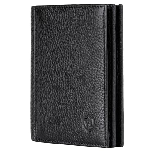 VON HEESEN® Leder Geldbörse mit Münzfach & RFID Schutz Herren & Damen - Echtleder Geldbeutel für Männer & Frauen - Portemonnaie Brieftasche Wallet Portmonee (Schwarz)