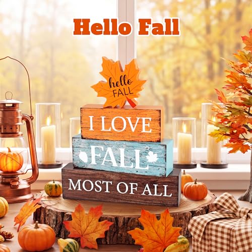 4 Pcs Fall Wooden Decor, Fall Table Decorations Gifts for Home - Image 3
