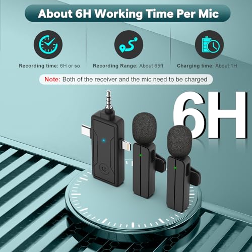 PGDLOF 3 in 1 Wireless Mini Microphone for iPhone Android Phone Camera - Bluetooth Lavalier Lapel Mic for Video Recording - Clip on Shirt Microphones for Tiktok YouTube Podcast Vlogging by PGDLOF - Image 6