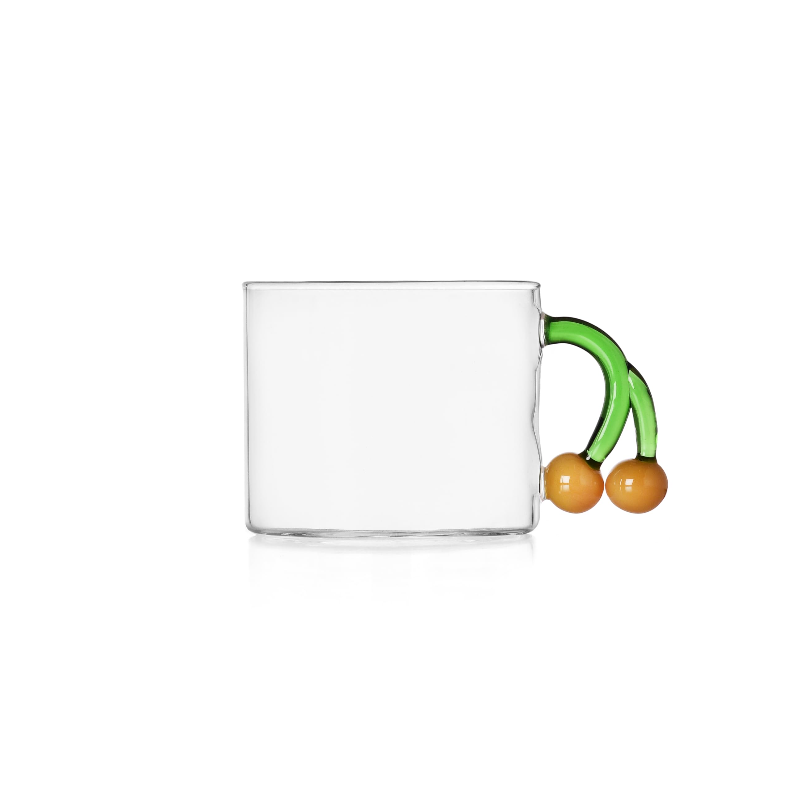 Ichendorf Milano - Taza de té bellota con plato de caracol, colección Fruits&Flowers, 30 cl, vidrio borosilicato, hecha a mano