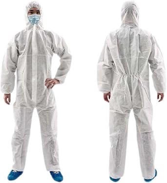 ZMDREAM Disposable Painters Coverall Hazmat Suit Size M to 3XL White Pack of 24