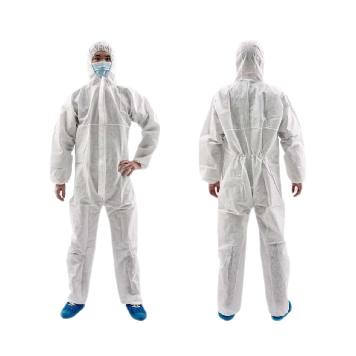 ZMDREAM Case of 24 Disposable SMS Protective Coverall Painter Suit Fluid Resistant White (XL)