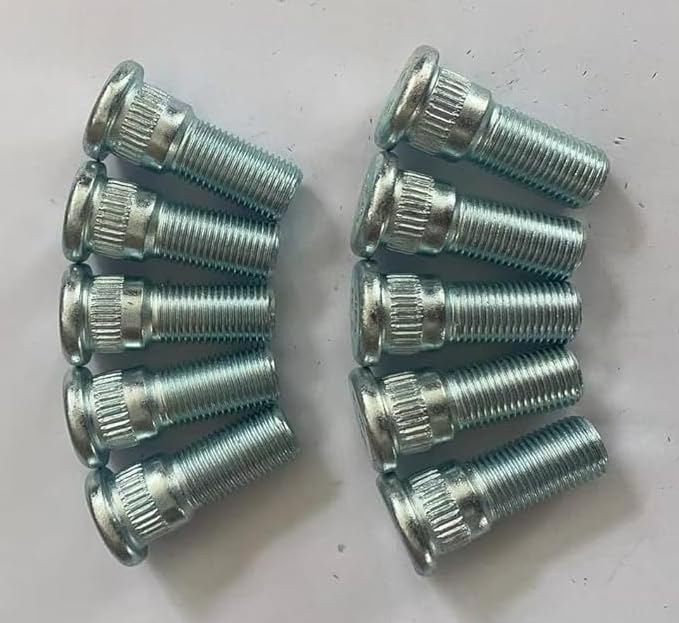 10 PCS 610-364 1/2-20 Rear Serrated Wheel Hub Stud Bolts 0.62 in. Knurl, 1.46 in. Length Replacement for Select Jeep Cherokee Wrangler TJ XJ ZJ YJ
