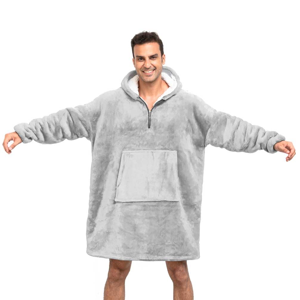 EAHOMEOversized Hoodie Sweatshirt Blanket XL, Super Warm Sherpa Giant Hoodie, Wearable Blanket Sweatshirt with Pocket, One Size for Adults Men Women Kid Younger