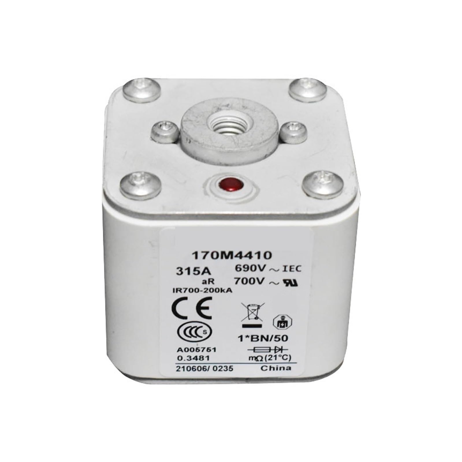 Fusible rápido 170M4410 en formato de tipo cuchilla para cuadros de distribución