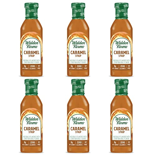 Walden Farms Caramel Sugar Free Syrup for Pancakes, Waffles, French Toast, and Fresh Pastries, Zero Carbs, Calories, Fat, or Gluten, Kosher Certified, 12 oz. Bottles, 6 Pack