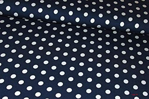LajaW Viskose-Jersey Punkte dunkelblau/weiß | 17,90 €/m | 1,45 Meter breit | Wird in 0,1 Metereinheiten am Stück verkauft Cover