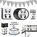 Amycute 101 Piezas 20 niños Vajilla de Panda Fiesta de cumpleaños Vasos Platos para Cumpleaños de niños, Fiesta Deco, Baby Shower