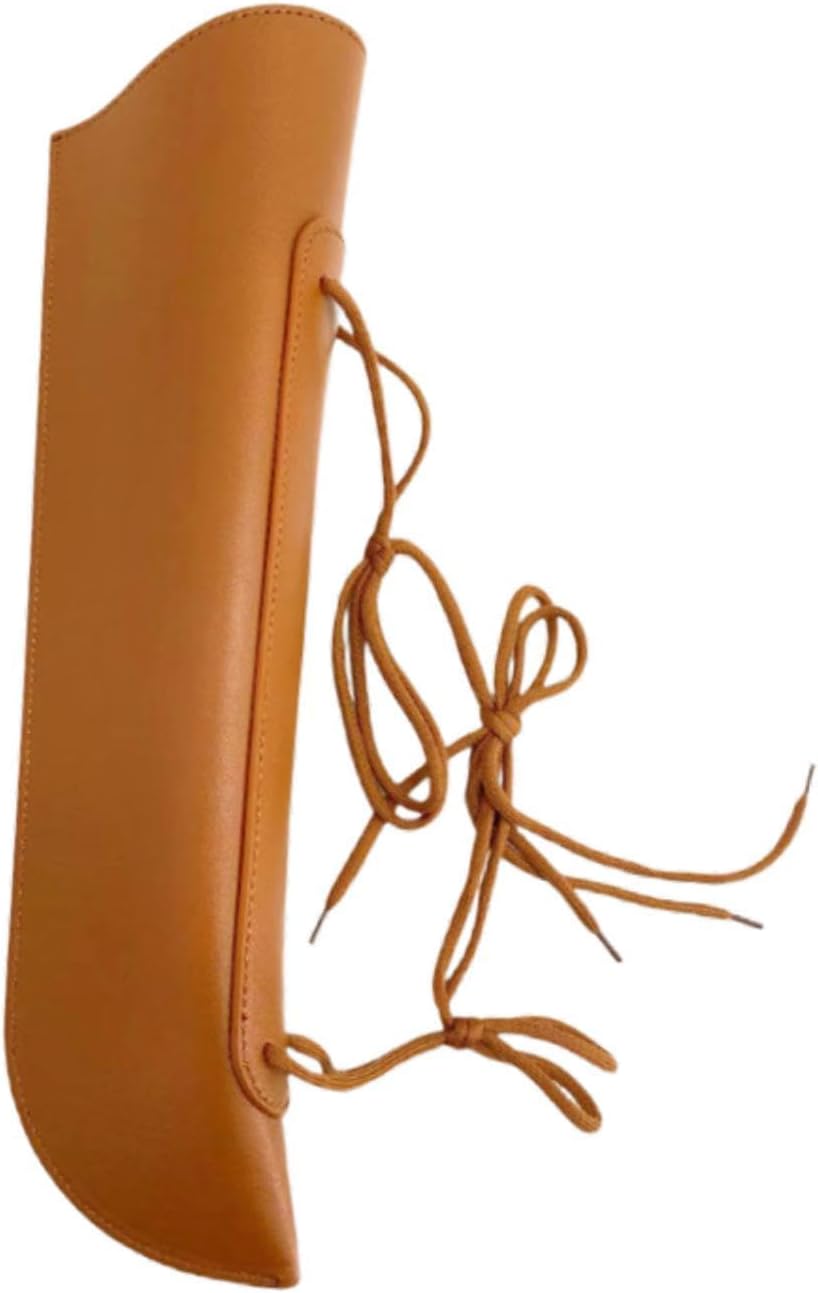 DYNWAVE Double Bass Bow Quiver Cover Water Resistant String Instrument Accessories with Laces PU Leather Upright Bass Bow Holder Bag, Brown