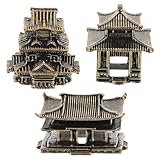 Healifty 3Pcs Tiny Brass Pagoda Model 1.18In Zen Garden Decor Miniature Asian Ornament for Aquarium Landscaping Japanese Style Lantern Indoor Outdoor Accent