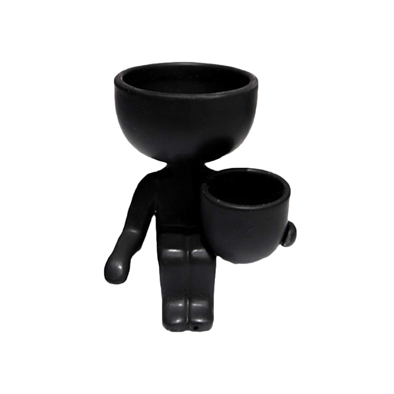 Wakauto Keramik-Blumentopf In Menschlicher Form – 6x6x10 Cm, Sitzend, Für Sukkulenten & Kräuter – Dekoration Für Zuhause Oder Büro