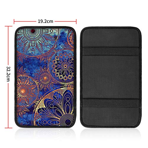 Vehicle Center Console Armrest Cover Pad, Universal Fit Soft Comfort Center Console Armrest Cushion for Car, Stylish Pattern Design Car Armrest Cover - Thumbnail 7