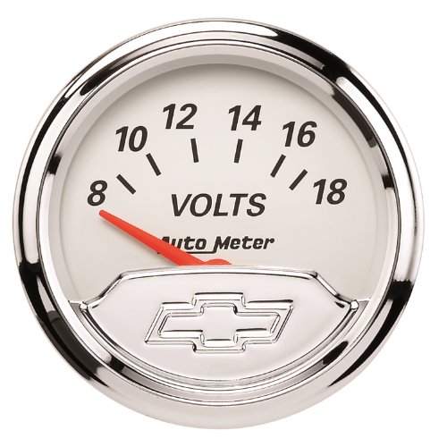 Image of Auto Meter 1391-00408 Chevy Vintage 2-1 /16 inch 8V - 18V Electric Voltmeter Gauge (52.4mm)