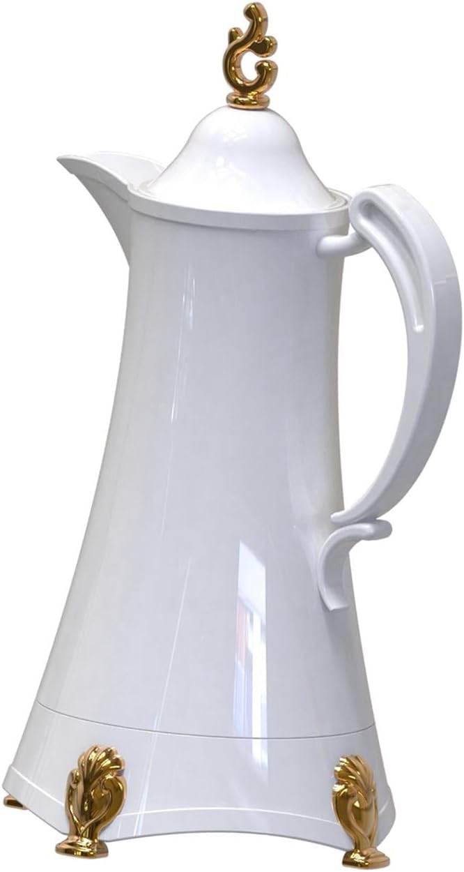 BUPEI Double Layer Insulated Coffee Pot, 800ml Coffee Insulated Pot, Leak Proof Glass Lining, Insulated Water Bottle (Size : WHITE)