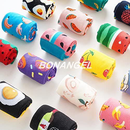 Bonangel Women's Girls Novelty Funny Crew Socks,Crazy Cute Animal Food Design Socks Cotton,Girl's Gift #TOP2