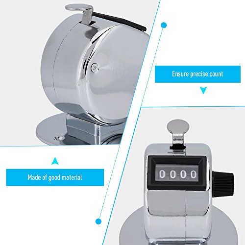Compteur de comptage à main avec boîtier en métal robuste à 4 chiffres - 5