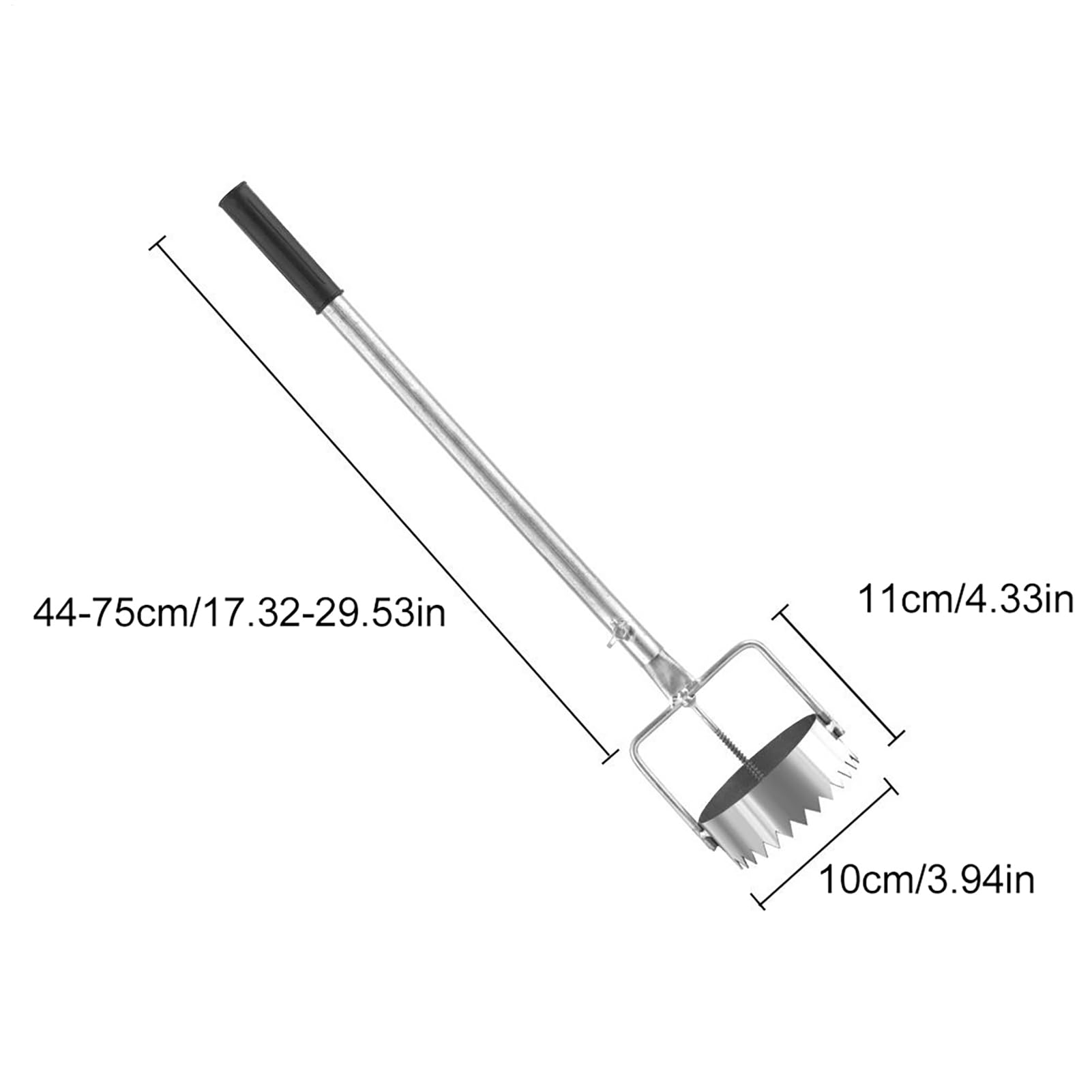 Perforatrice de Film de paillage 10 cm avec poignée rétractable 44-75 cm Outils de creusage de Trous pour, Outils de Jardinage pour pelouse, légumes, Plantation, serres, tête en