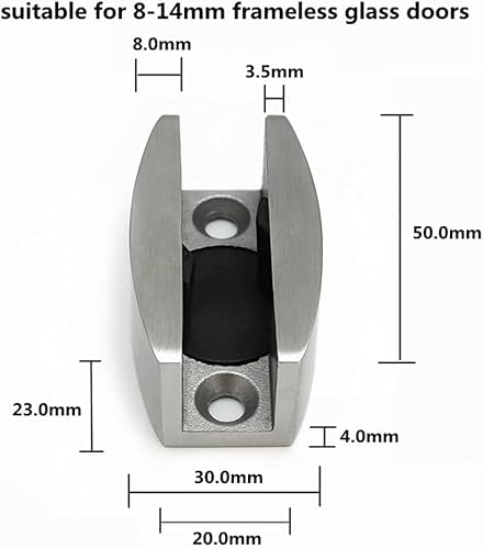 Watris Veiyi 2 Stücke Glasführungsschiene, Bodenführung Schiebetür, Edelstahl glasschiebetür bodenführung Boden Rollenführung Führungsrolle schiebetürsystem zubehör für Rahmenlose gleitende Glastüren