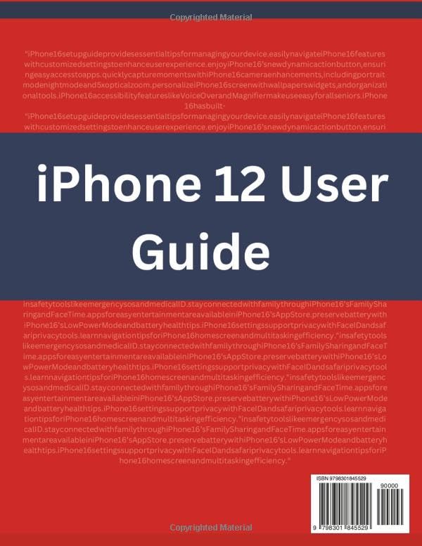 Back cover of the iPhone 12 User Guide book