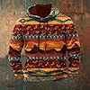 Mens Hoodies Western Aztec Hooded Sweatshirt Vintage Printed Graphic Hoodie Patchwork Jumpers with Pocket Regular Fit Long Sleeve Pullover Casual Gym Tops for Men (Gold #1, XL) #1