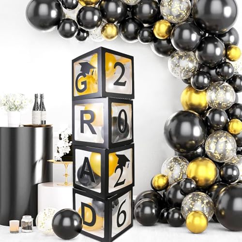 4 Pcs Graduation Balloon Boxes Class of 2026 Party Decoration Set