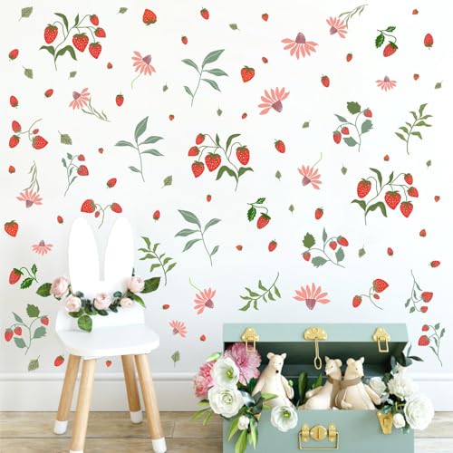 Vinilos decorativos de fresas y frutas para pared miniatura 5