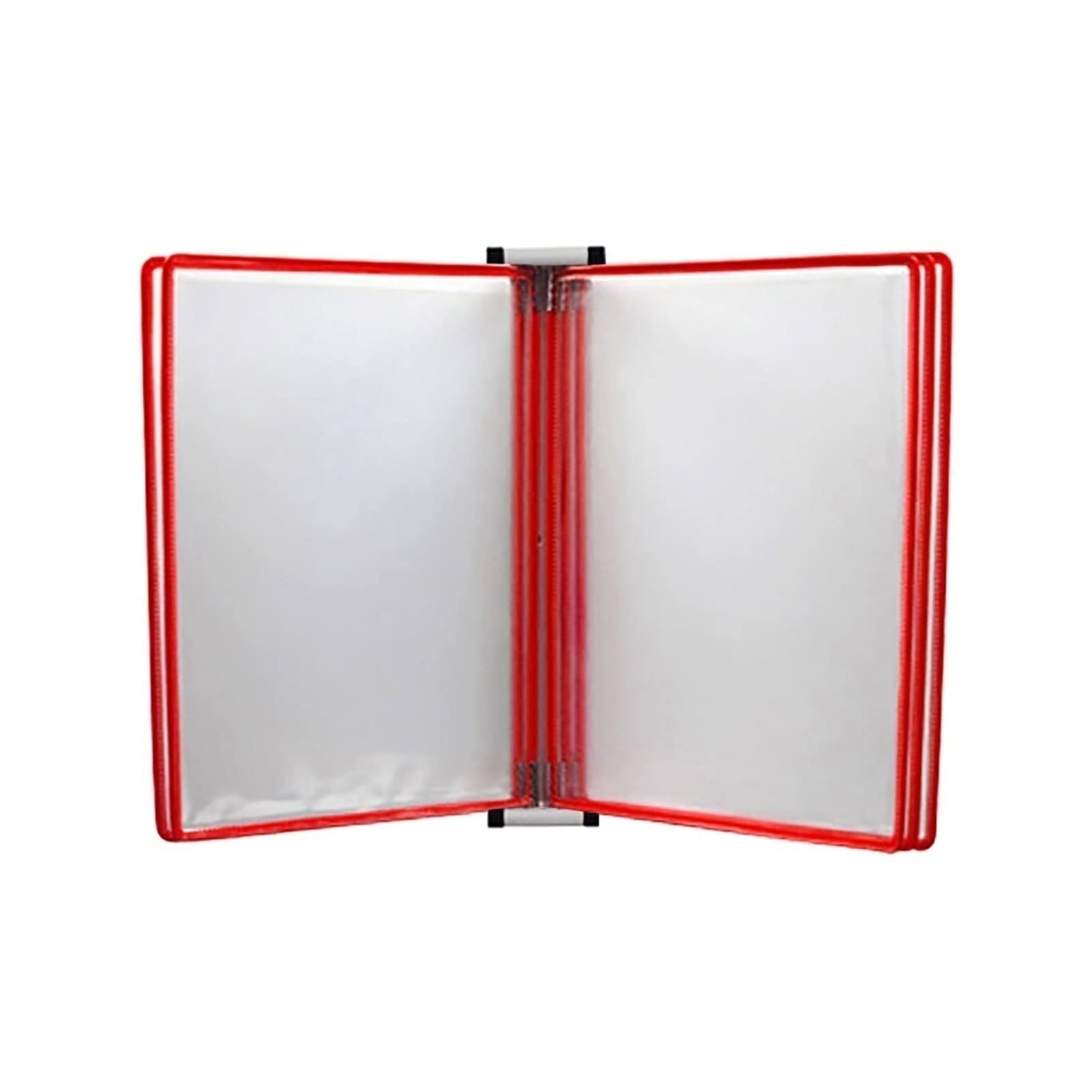 OLSKFUH Wall Mount Reference Display System, Hanging Wall File Organizer, A4 Display Folder -, A4[8.26Inch×11.69Inch] 10 Pockets,Folders,Red-13x9x1.57IN