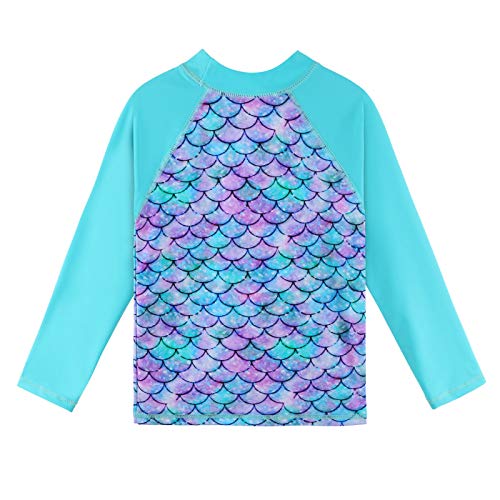 TFJH E Girls Long Sleeve Swimsuits Rashguard Sets Sunsuits UV 50+ Two Piece 3-12Y3