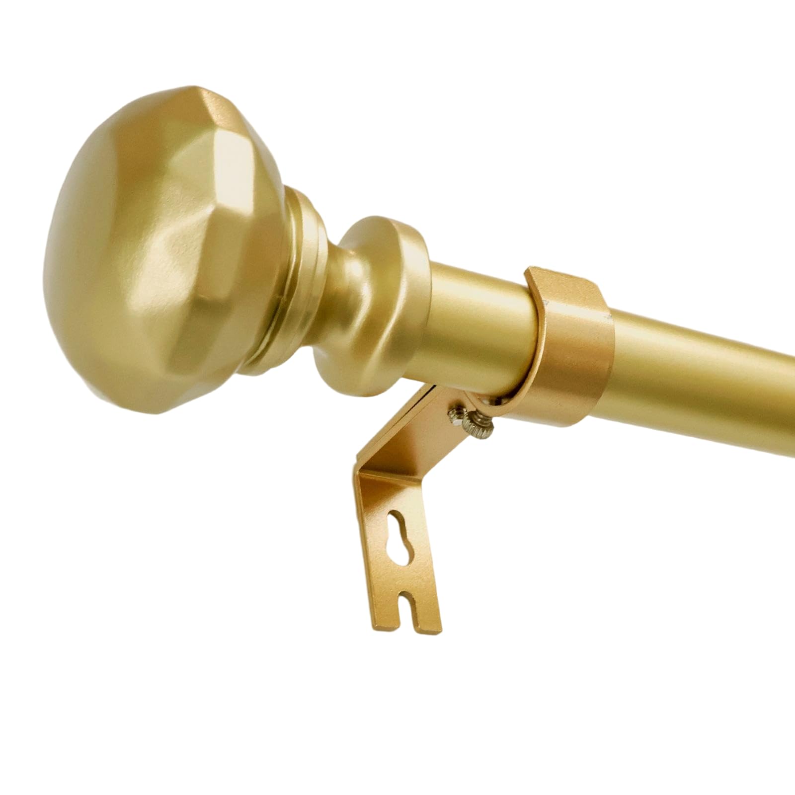MYGOALII 70-157cm 25mm Diameter Extendable Gold Curtain Pole for Eyelet Curtains, Metal Curtain Poles with Multi-Piece Assembly，Including Adjustable Brackets and Sprinkle Oval Finials