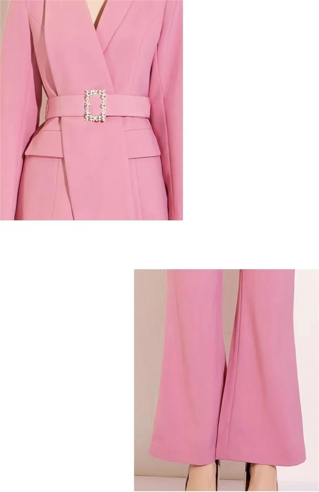 Conjunto de 2 piezas de blazer de negocios para mujer, elegante, delgado, formal, para la oficina, Pnnrk, S