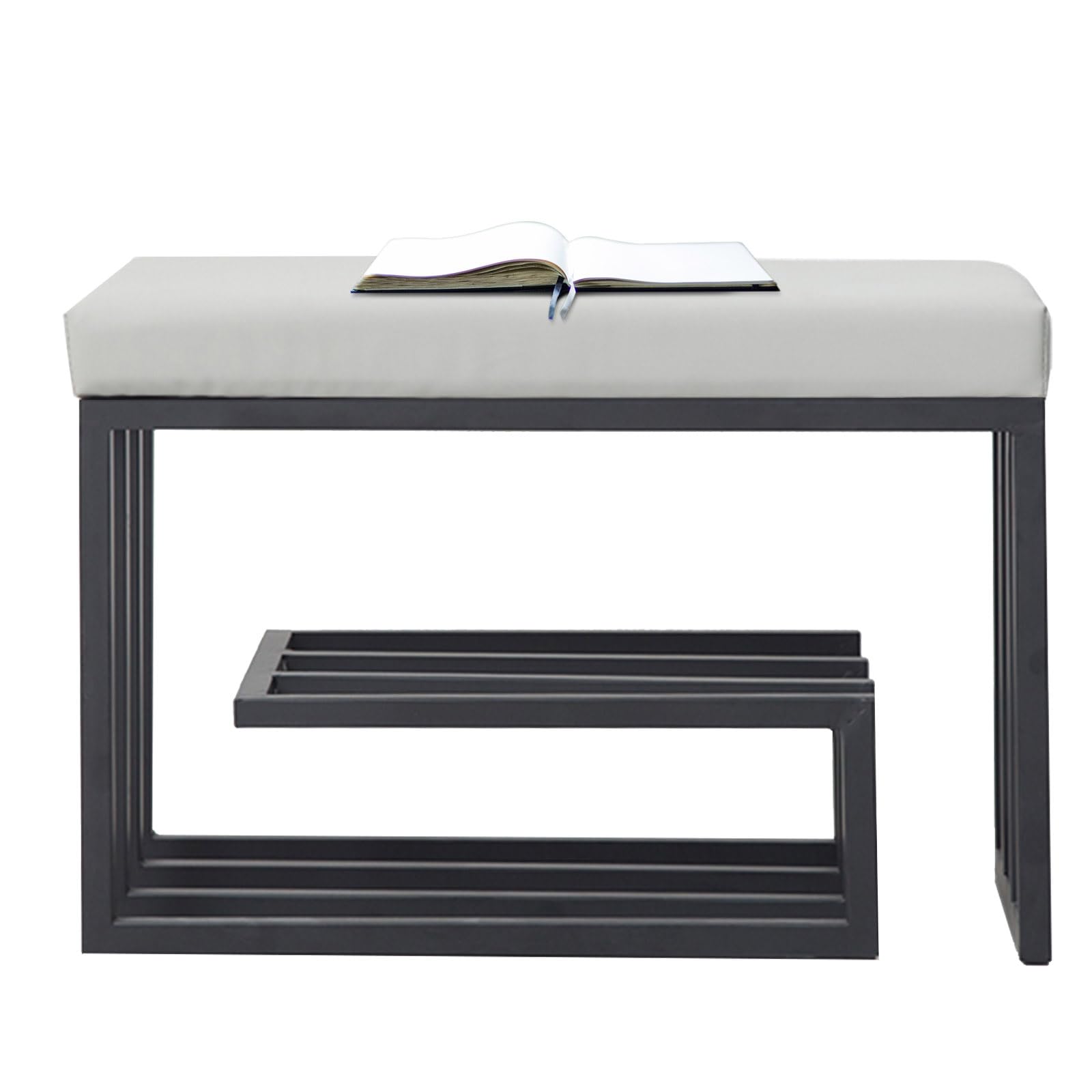 Banc d'entrée moderne haut de gamme en cuir PU chic pour couloir