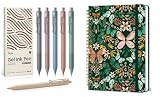 Gel Pens, 6pcs 0.5mm Fine Point Smooth Writing Pens, Quick Dry Black Ink Pens for Journaling and Note Taking, and A5 Spiral Lined Notebook -  Taja