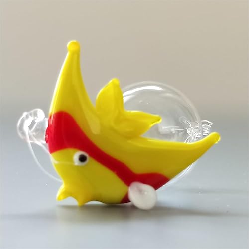 Miniatura 2 de Figuras de peces de vidrio soplado a mano con flotadores, juego de 3 pequeños animales marinos tropicales decorativos (B)
