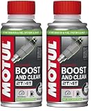 Motul - Additivo per Migliorare il Numero di Ottano e Detergere Scooter - Motori 2T et 4T - Riduzione dei Consumi - Ideale Prima della Revisione - Boost and Clean Scooter - 100 ml (Confezione da 2)