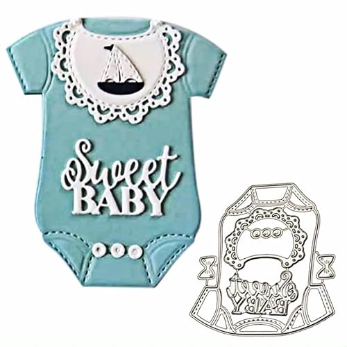 1 Pcs Sweet Baby Word Baby Crawling Clothes Metal Cutting Dies,Baby Clothes Die Cuts Mother's Day,DIY Scrapbooking Artist Cutting Dies Stencil Template Molds for DIY Card Making Embossing Photo