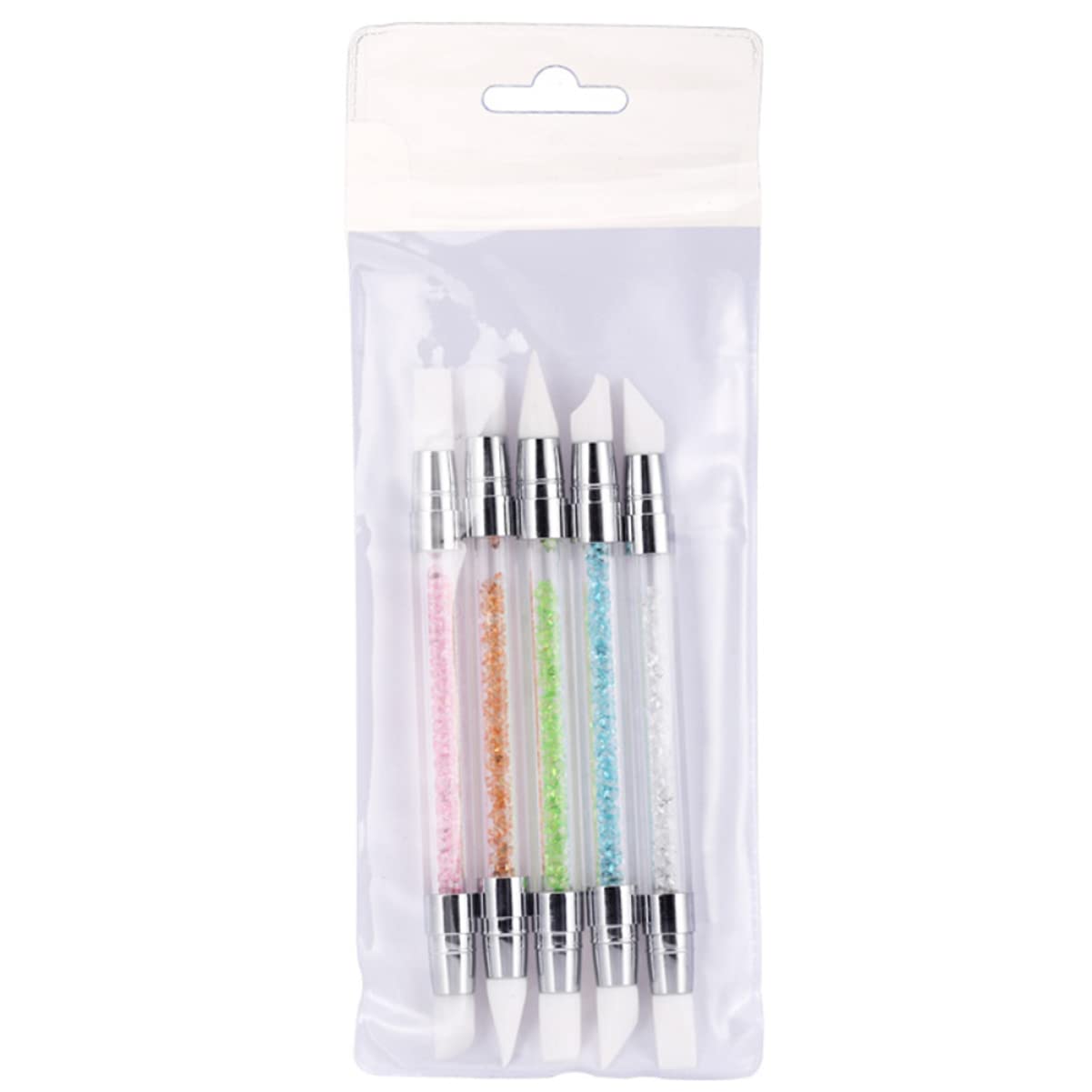 FRCOLOR 15pezzi Pennello Per Nail Art Con Diamante e Testa Doppia Strumenti Manicure Silicone Per Disegno Unghie Per Artisti Del e Appassionati Di Nail Art