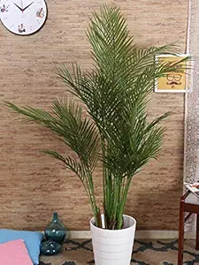 Fourwalls Artificial Areca Palm Plant Without Pot for Home and Office Decor (140 cm Tall, Green)