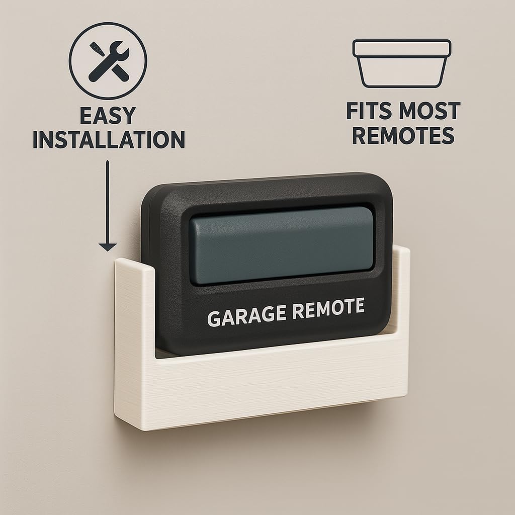 Garage Door Opener Remote Wall Mount – Organized, Secure & Easy to Install (Classic Black) image 5