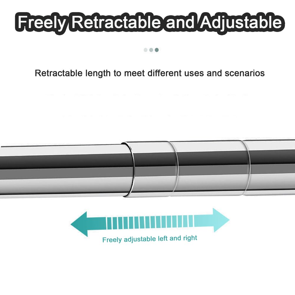 Rngwxoe 5 Poles Large Capacity Garment Racks for Hanging Clothes - Clothing Drying Rack Foldable Retractable - Stainless Steel Laundry Hanging Rack with Clips and Hooks,2m/6.5ft