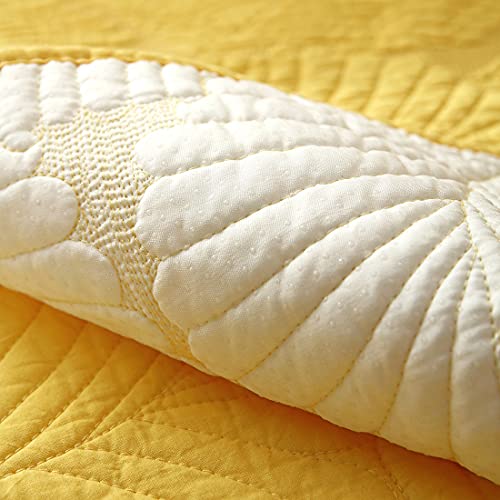 Vctops Palm Leaf Cotton Sofa Couch Cover Embroidery Non-Slip Sectional Couch Covers Sofa Slipcover For Dogs Cats Pet Love Seat Recliner Leather L Shaped, Armrest Backrest Cover(Yellow,28"X70") #TOP5