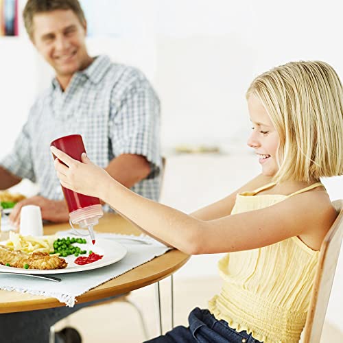 Hamiggaa 4 Pack 32 Oz Plastic Squeeze Bottles,Condiment Squeeze Squirt Bottles With Twist On Cap Lids For Ketchup,Sauce,Bbq,Condiments,Oil #TOP6